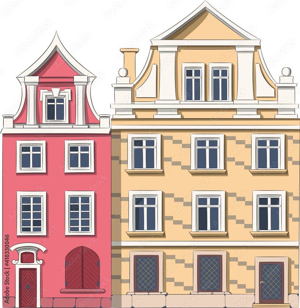 Obraz premium Poznan. Old multi-colored medieval houses.