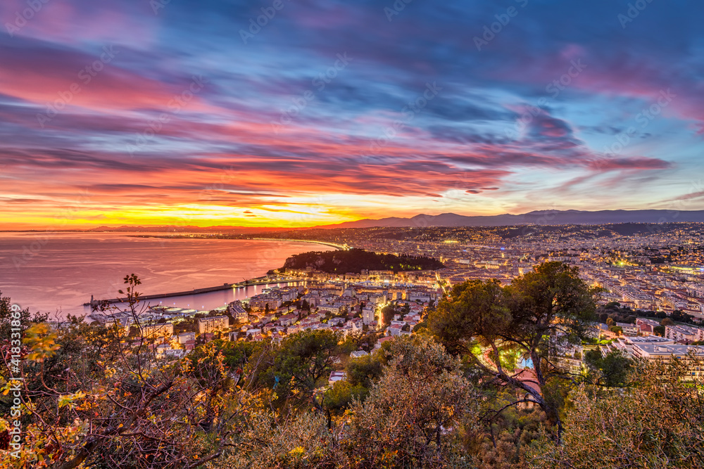 Sunset over Nice, France