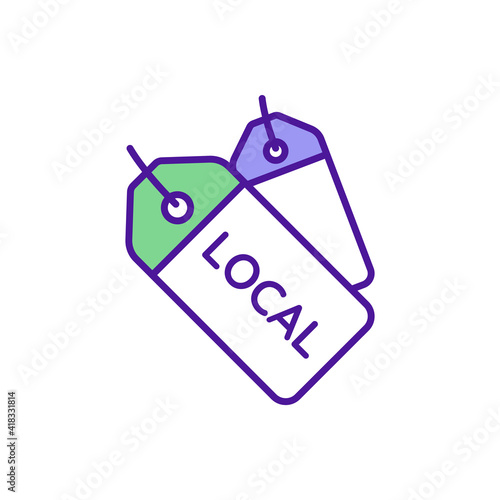 Discount items RGB color icon. Buying goods on sale. Money saving. Shopping in sales, promotions. Selling unwanted stuff. Purchasing decisions. Online shopping. Isolated vector illustration