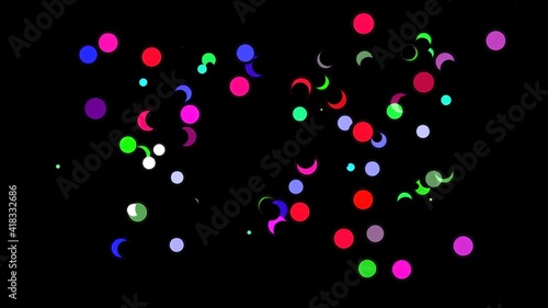 Colourful circles and arcs beautiful illustration on plain black background