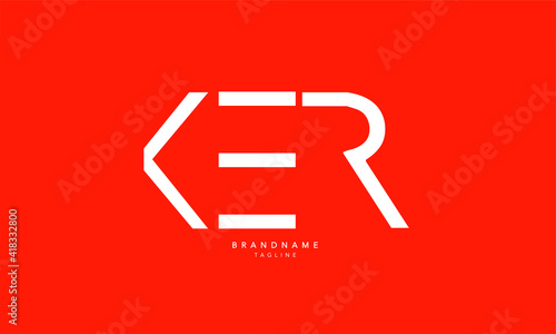 Alphabet letters Initials Monogram logo KER, KE, ER