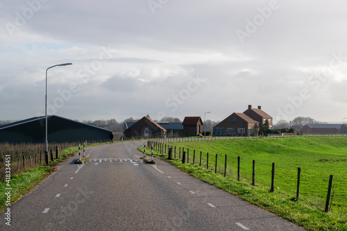 Fotografie, Obraz Small Dutch farm next to polder