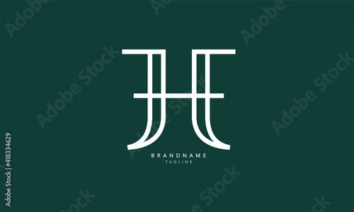 Alphabet letters Initials Monogram logo HF, FH, H and F