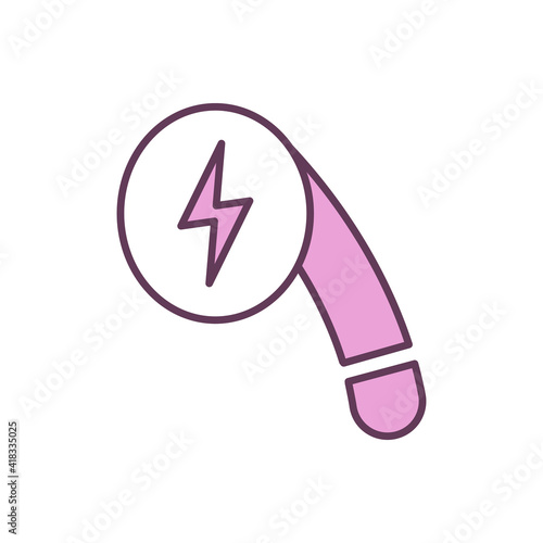 Male genital diseases RGB color icon. Sexual dysfunction. Male reproductive system. Erection problem. Sexually transmitted diseases. Bodily functions difficulty. Isolated vector illustration