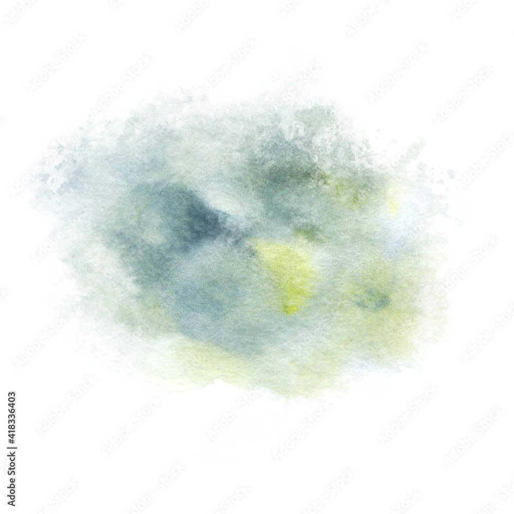 Fototapeta premium Abstract hand drawn colorful watercolor splash texture background art paint splatter stain on white background