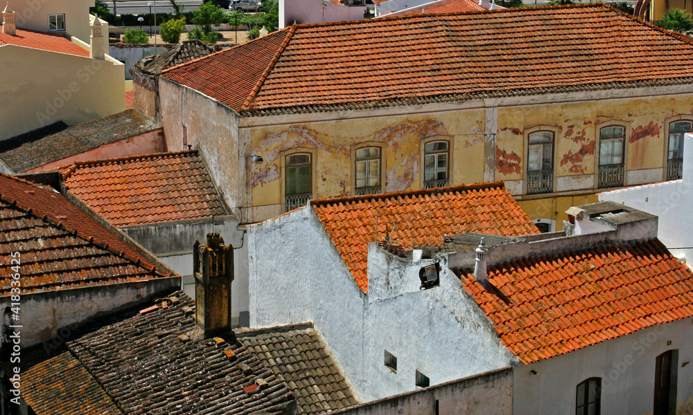 Rooftop viewed in Silves, Portugal
