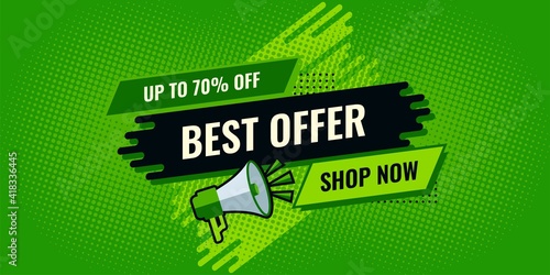 best offer sale green and black abstract sale banner shop now