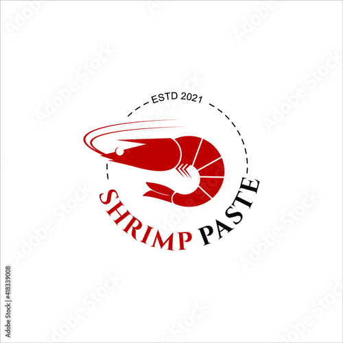 Shrimp Paste Logo Traditional Asian Food Badge. Seasoning Ingredient Seafood Flavor for Culinary Label Template Inspiration