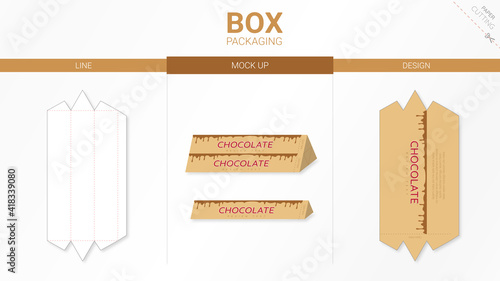 Box packaging and mockup die cut template