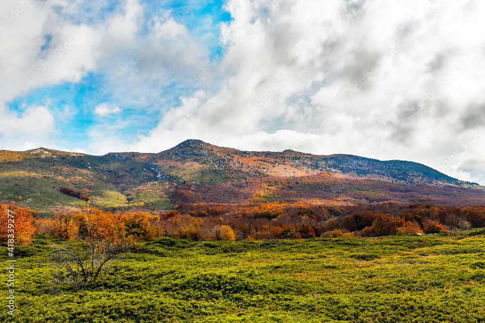 chatyr-dag plateau landscape in crimea on an autumn day