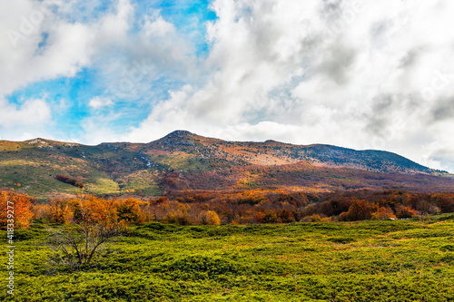 chatyr-dag plateau landscape in crimea on an autumn day