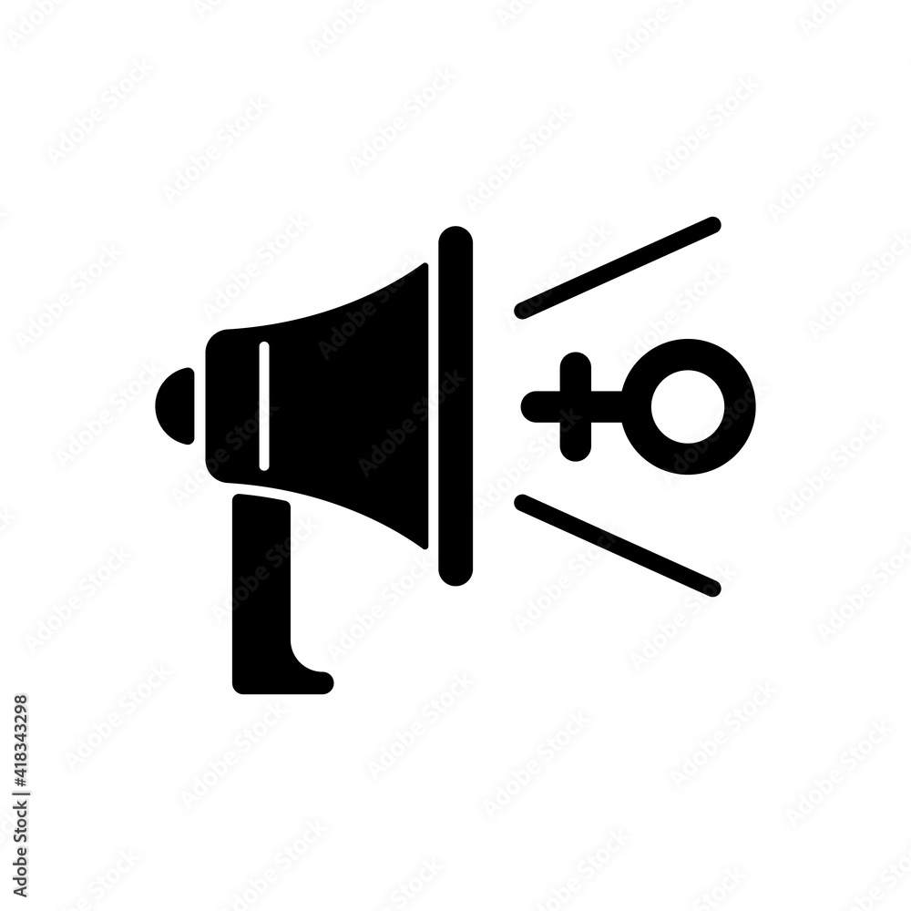 custom made wallpaper toronto digitalFeminist advocacy black glyph icon. Establishing social justice. Protection of the rights of women. Expansion of the rights of women. Silhouette symbol on white space. Vector isolated illustration