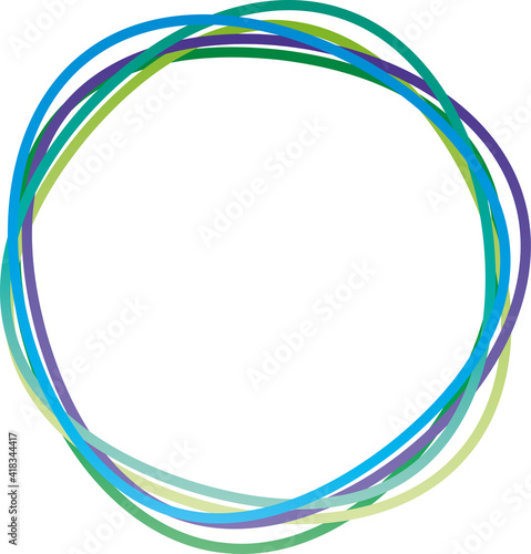 Kreis aus abstrakten Ringen - blau - grün, Logo für Natur- und Umweltschutz, Klimaaktivist, umweltbewußtes Handeln in der Klimakrise