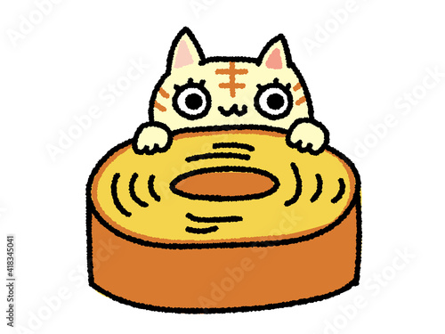 猫とバウムクーヘン