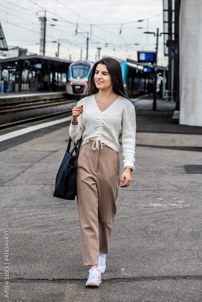 Obraz premium départ en vacances par le train