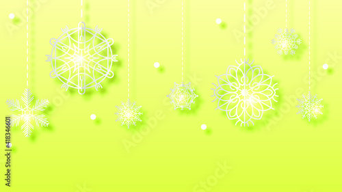 Abstract Background Winter With Snowflakes Shadows Vector Design Style Template