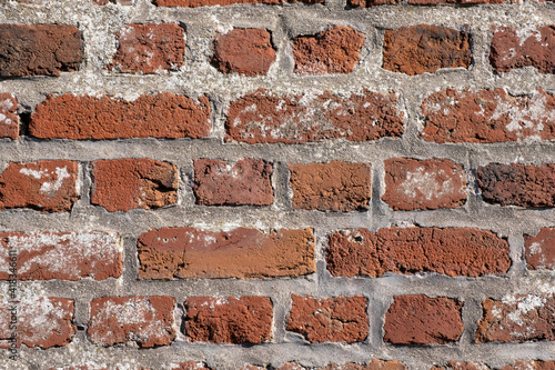 Une matière de mur en briques rouges et ciment