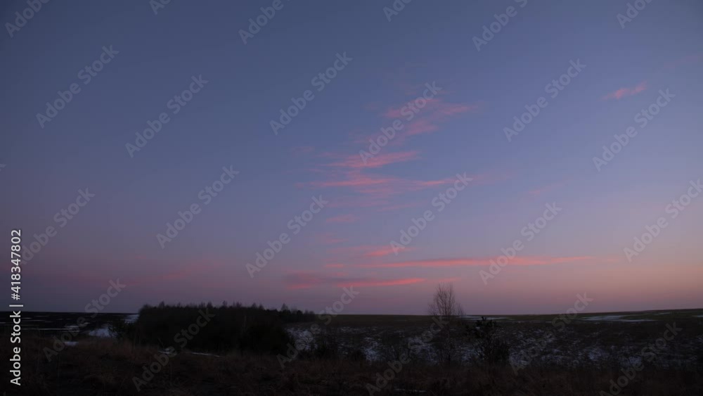Period from evening to night. From sunset to the starry sky Period from evening to night. From sunset to the starry sky