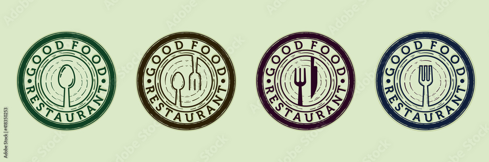 Premium Set of Restaurant or Cafe Logo Vector Illustration Design. Exclusive Collection of Restaurant or Cafe Logo Design. Modern Vintage Restaurant Logo Concept. Creative Food Logo Design Inspiration