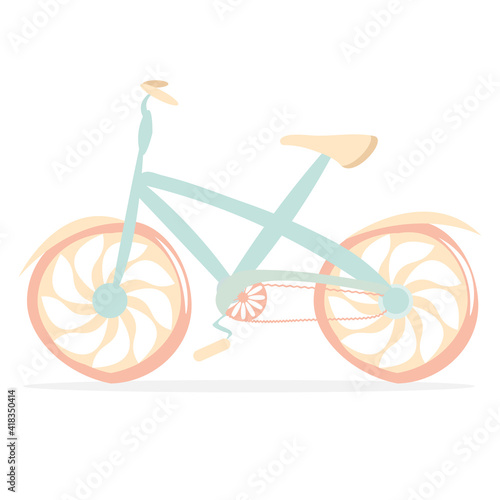 cute bike in pastel colors. Vector illustration