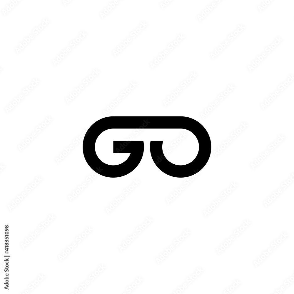 Vector Logo Letters GO Binoculars Vector Logo Letters GO Binoculars