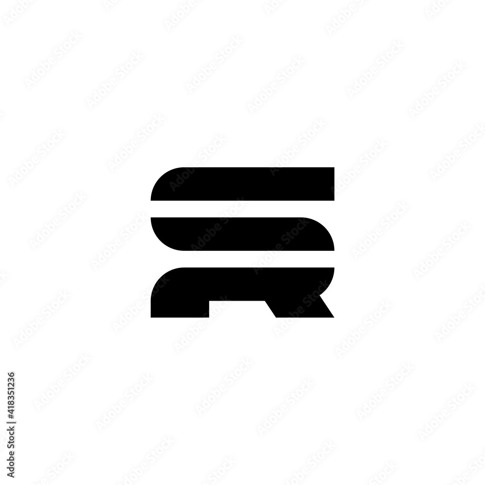 Vector Logo Letters SR Horizontal Lines Vector Logo Letters SR Horizontal Lines