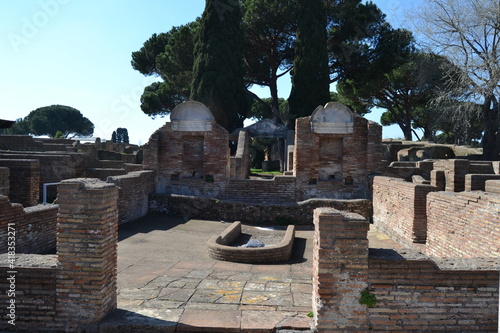 ruins of Roman house in Ostia antica
