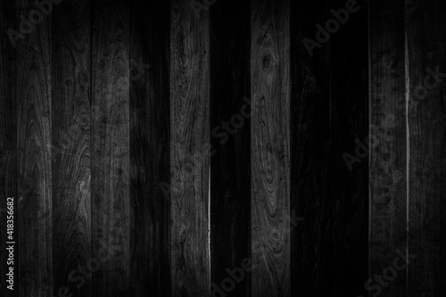 Old black wood wall texture and background. plank black wood wall.