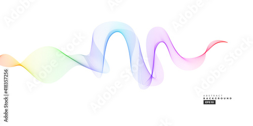 Colorful smokey line wave background for multipurpose usage like brochure, cover, flyer. 
Abstract wave graphic element