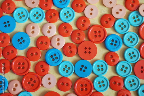 Orange Tangerine Blue and Teal Buttons