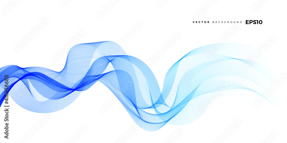 Wave vector element with abstract blue lines background for website ...