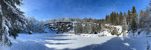 Panorama Winterlandschaft am Bergsee Ebertswiese photo
