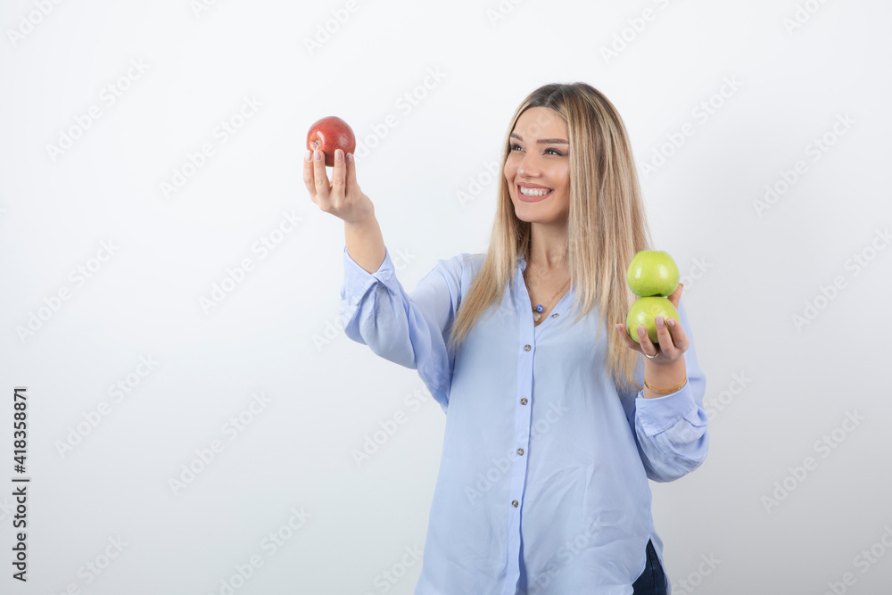 Portrait photo of a pretty attractive woman model standing Portrait photo of a pretty attractive woman model standing