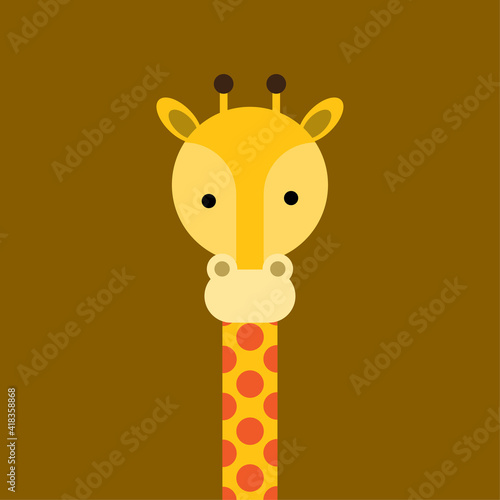 Cute cartoon giraffe. Vector illustration.