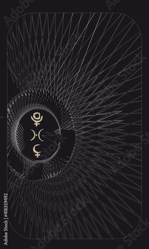 Tarot cards - back design, Purgatory. Pluto, Proserpine, Lilith