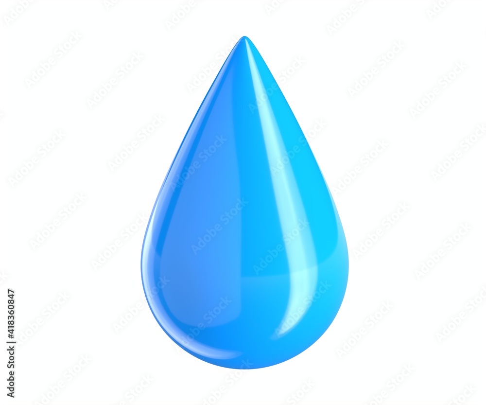 3D render of blue water drop icon 3D render of blue water drop icon