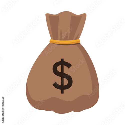 money bag dollars isolated icon