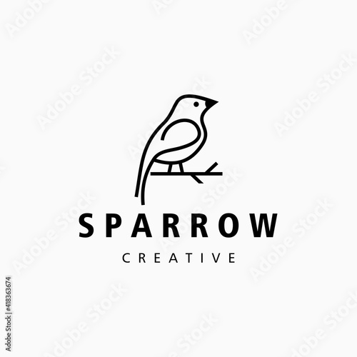 sparrow bird logo line art