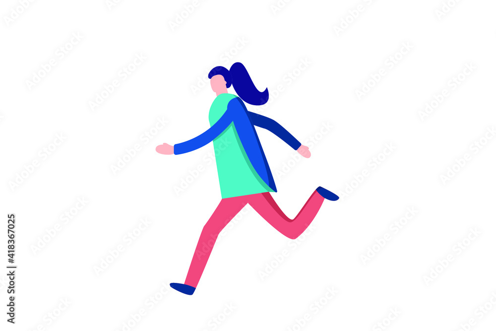woman with vector run