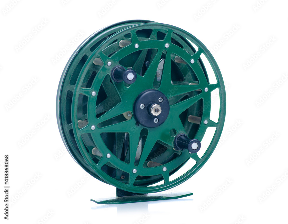 Fototapeta premium fishing reel for spinning isolated on white background