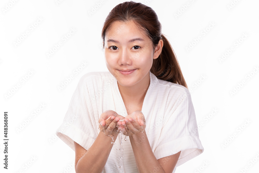 Portrait of young beautiful women with happy smile on white background. Attractive Cheerful young Asian girl. Healthy beautiful Asian woman. Youth and Skin Care, Beauty Concept. Portrait of young beautiful women with happy smile on white background. Attractive Cheerful young Asian girl. Healthy beautiful Asian woman. Youth and Skin Care, Beauty Concept.