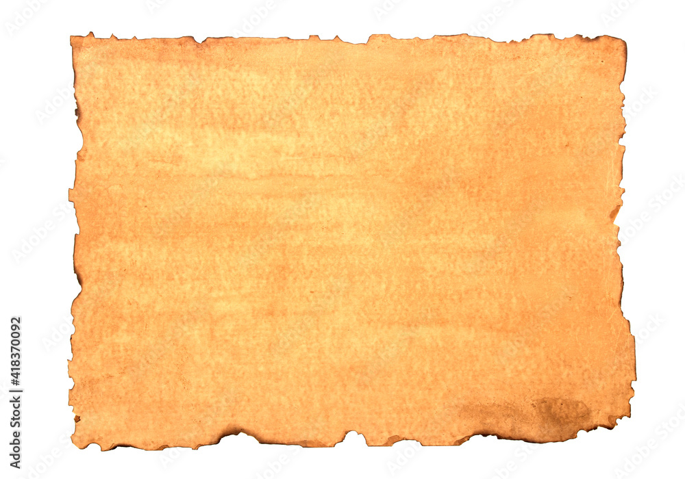 Old brown paper texture isolated on white