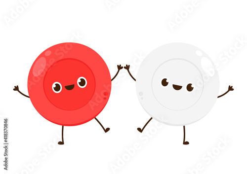Red and white blood cell character design.