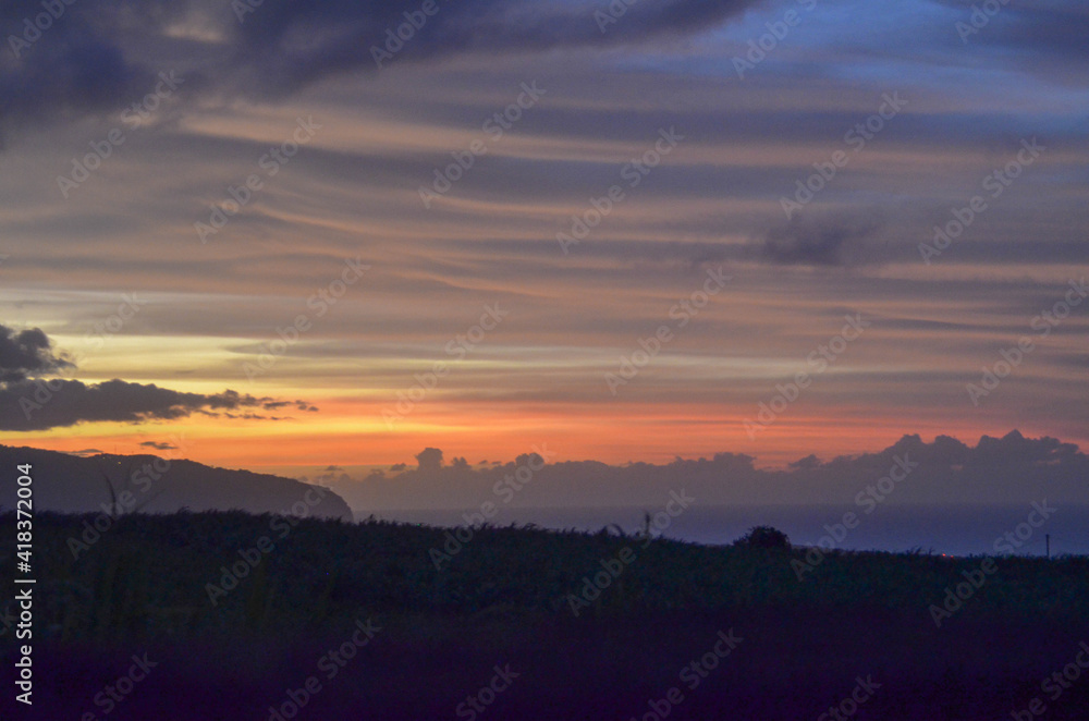 sunset from reunion island