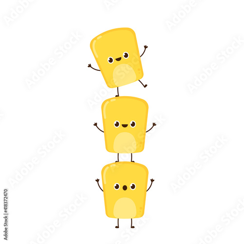 Corn kernel character design. Corn on white background. Corn kernel vector.