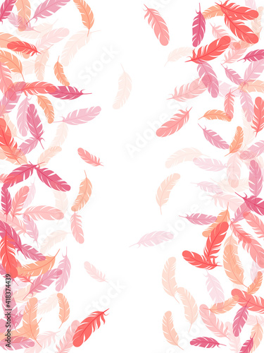 Flying feather elements airy vector design.