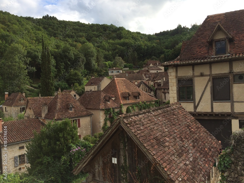 Old french town in forest Old french town in forest