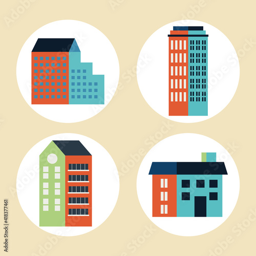 four city buildings