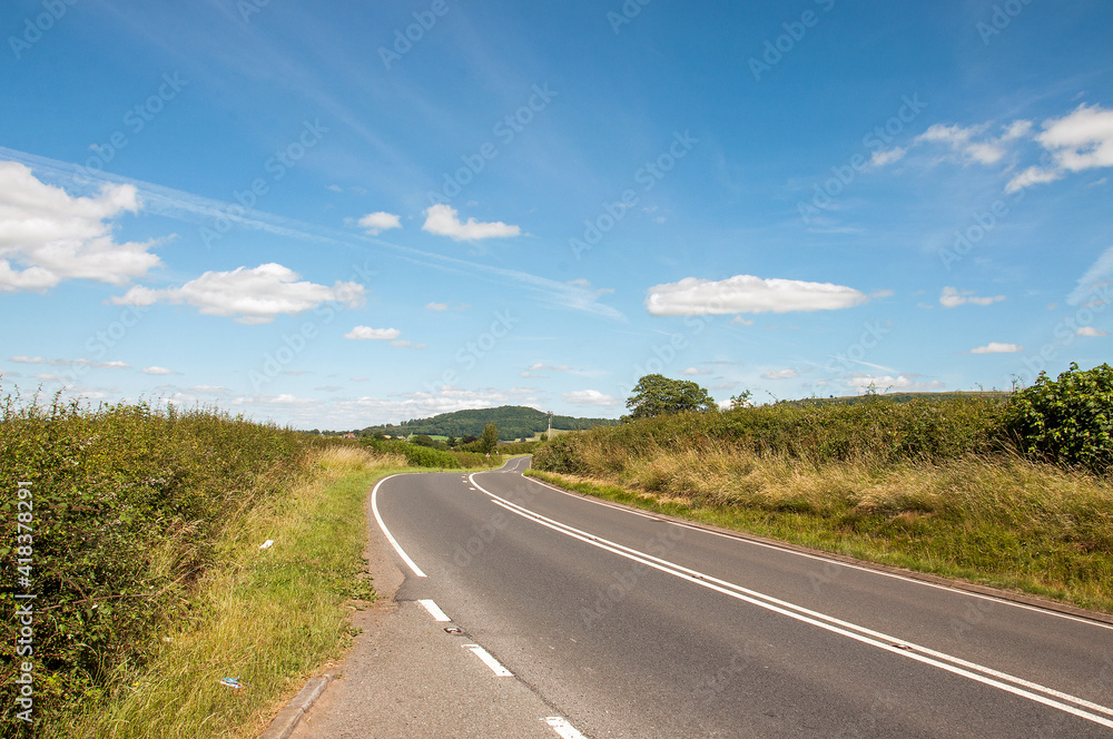 Summertime road in Wales