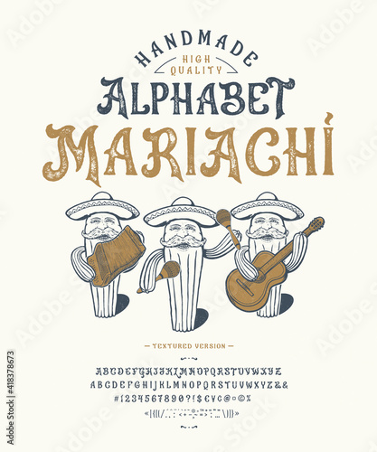 Font Mariachi. Craft retro vintage typeface design